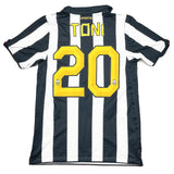 2010/11 JUVENTUS TONI #20 *MATCH WORN v MANCHESTER UNITED* HOME SHIRT (M) NIKE