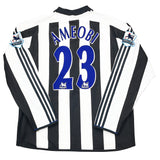 2003/05 NEWCASTLE AMEOBI #23 *MATCH ISSUE vs MANCHESTER UNITED* L/S HOME SHIRT (XL) ADIDAS