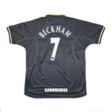 1998/99 MANCHESTER UNITED BECKHAM #7 *MINT* THIRD SHIRT (XL) UMBRO