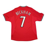 2000/02 MANCHESTER UNITED BECKHAM #7 C/L HOME SHIRT (L) UMBRO