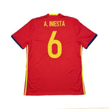 2016/17 SPAIN A.INIESTA #6 HOME SHIRT (L) ADIDAS