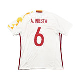2015/16 SPAIN A.INIESTA #6 AWAY SHIRT (M) ADIDAS