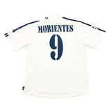 2002/03 REAL MADRID MORIENTES #9 *MATCH PREPARED VS MANCHESTER UNITED* C/L CENTENARY HOME SHIRT (L) ADIDAS