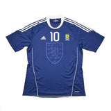 2010/11 SCOTLAND #10 *MATCH WORN VS FAROE ISLAND* HOME SHIRT (XXL) ADIDAS