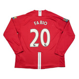 2007/08 MANCHESTER UNITED FABIO #21 L/S HOME SHIRT (XXL) NIKE