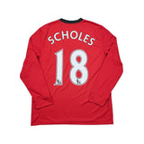 2009/10 MANCHESTER UNITED SCHOLES #18 L/S HOME SHIRT (L) NIKE
