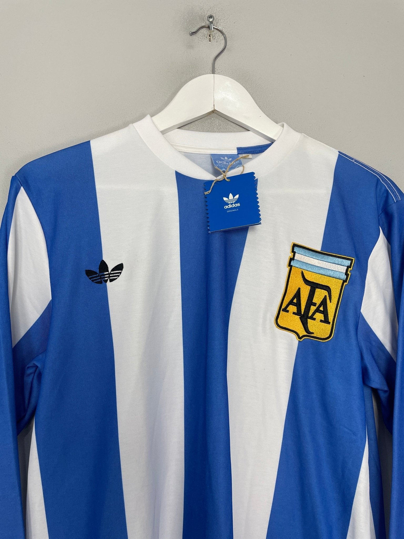 Shop 1978 ARGENTINA *BNWT* L/S HOME SHIRT (M) ADIDAS ORIGINALS, classic football shirts, vintage football shirts & retro soccer jerseys at Cult Kits
