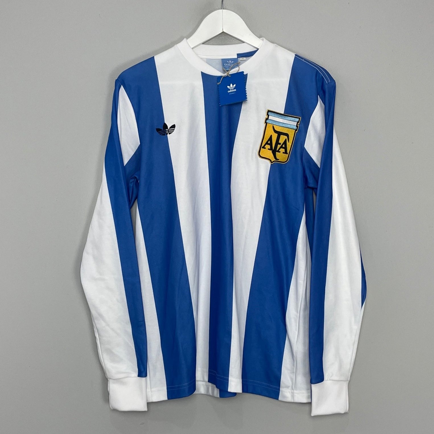 Shop 1978 ARGENTINA *BNWT* L/S HOME SHIRT (M) ADIDAS ORIGINALS, classic football shirts, vintage football shirts & retro soccer jerseys at Cult Kits
