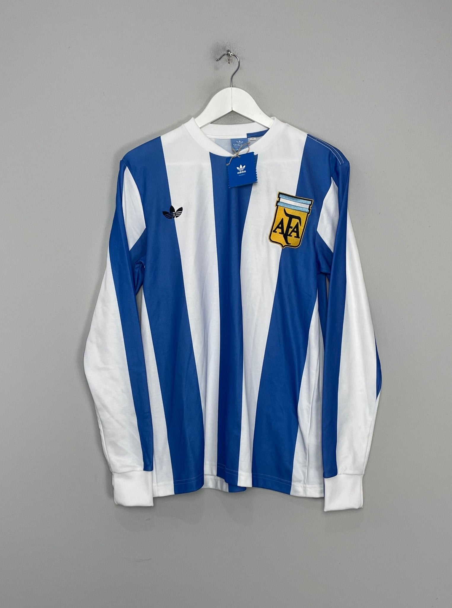 Shop 1978 ARGENTINA *BNWT* L/S HOME SHIRT (M) ADIDAS ORIGINALS, classic football shirts, vintage football shirts & retro soccer jerseys at Cult Kits