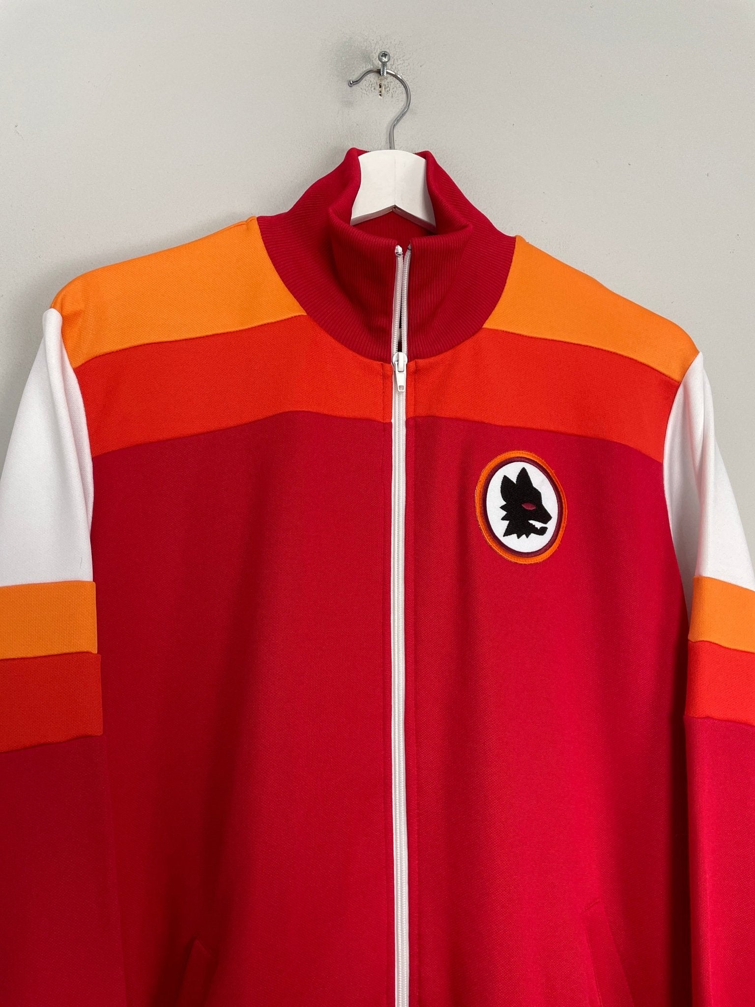 Shop 1980 ROMA RETRO TRACKSUIT TOP (M) OM, classic football shirts, vintage football shirts & retro soccer jerseys at Cult Kits