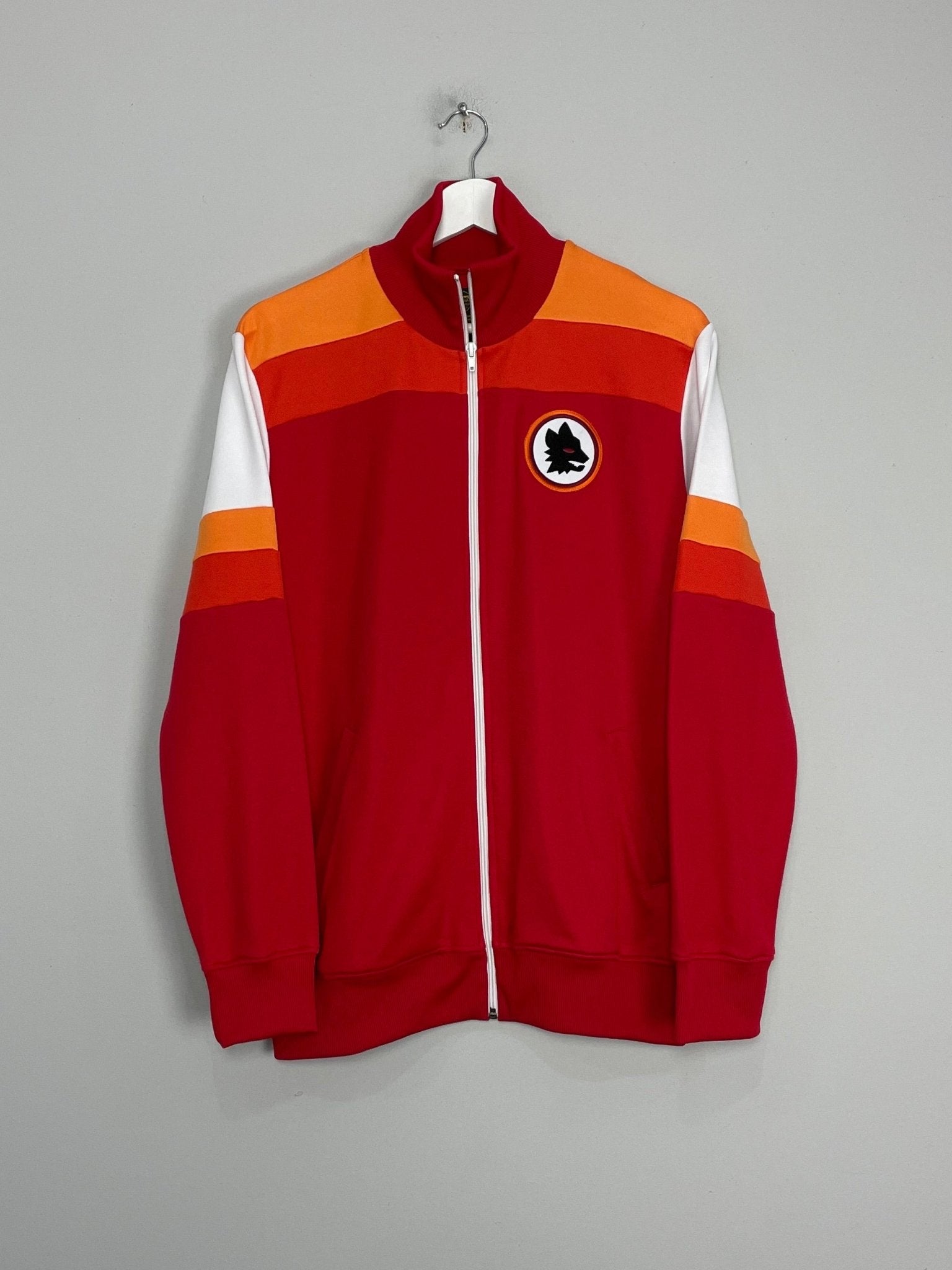 Shop 1980 ROMA RETRO TRACKSUIT TOP (M) OM, classic football shirts, vintage football shirts & retro soccer jerseys at Cult Kits