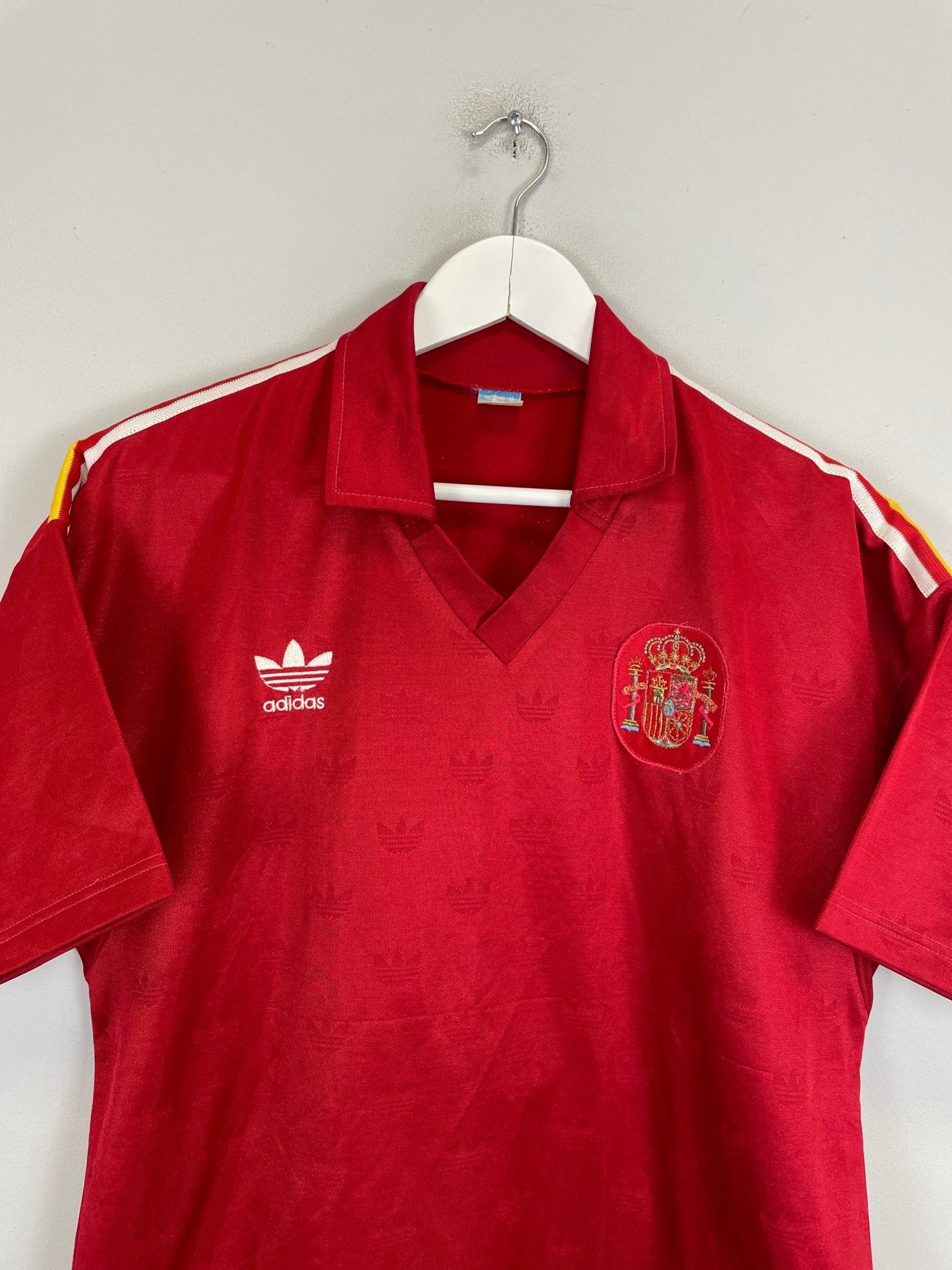Shop 1981 SPAIN #6 *PLAYER ISSUE* HOME SHIRT (L) ADIDAS, classic football shirts, vintage football shirts & retro soccer jerseys at Cult Kits
