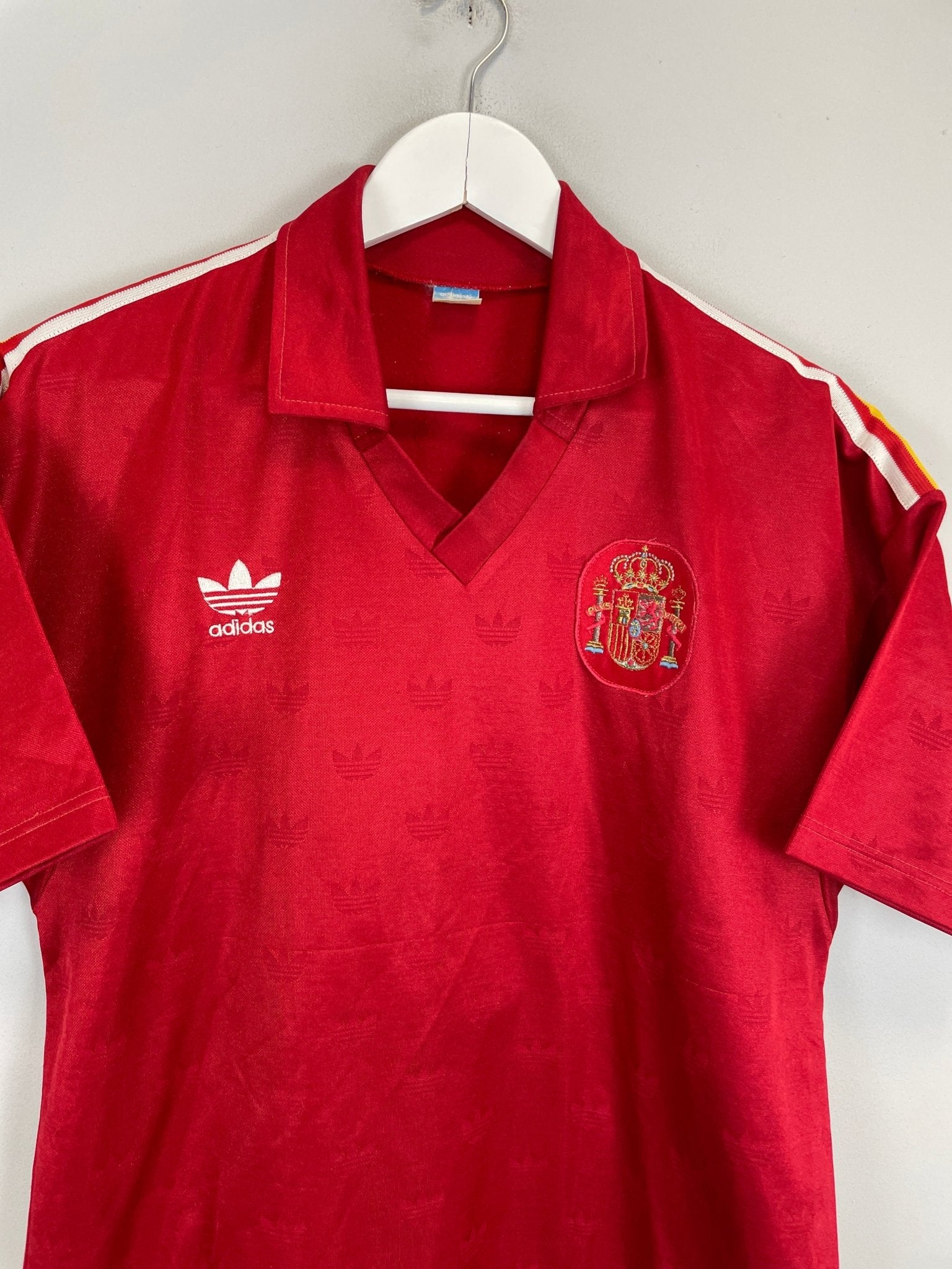 Shop 1981 SPAIN #6 *PLAYER ISSUE* HOME SHIRT (L) ADIDAS, classic football shirts, vintage football shirts & retro soccer jerseys at Cult Kits