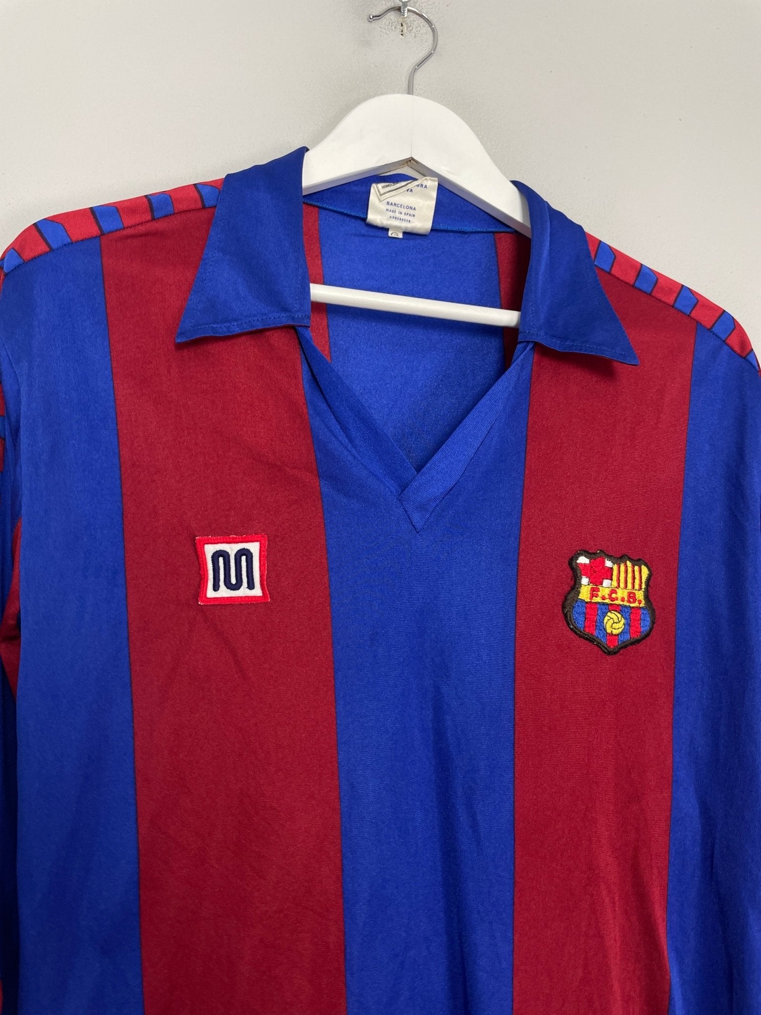 Shop 1982/89 BARCELONA L/S HOME SHIRT (L) MEYBA, classic football shirts, vintage football shirts & retro soccer jerseys at Cult Kits