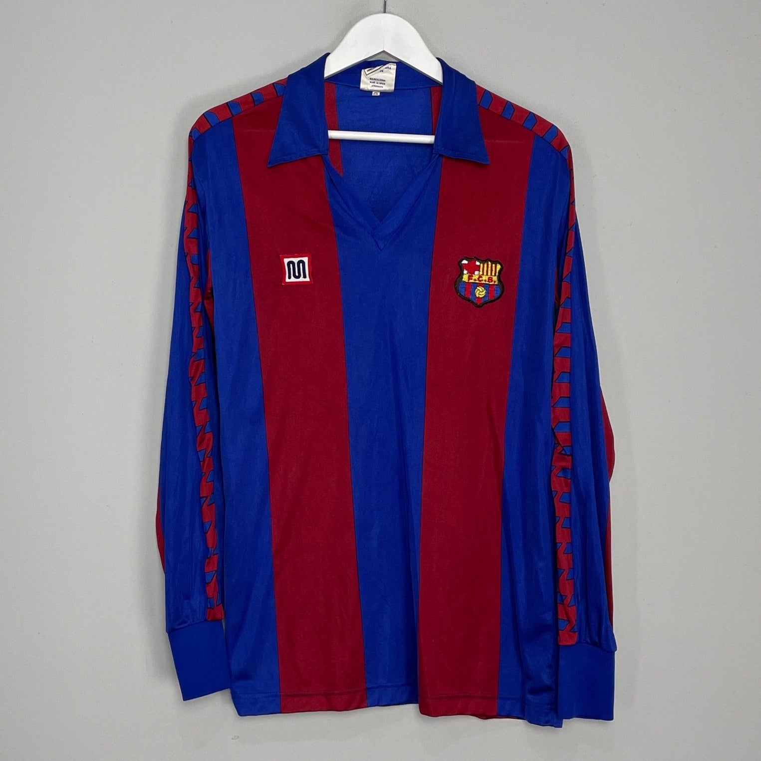 Shop 1982/89 BARCELONA L/S HOME SHIRT (L) MEYBA, classic football shirts, vintage football shirts & retro soccer jerseys at Cult Kits