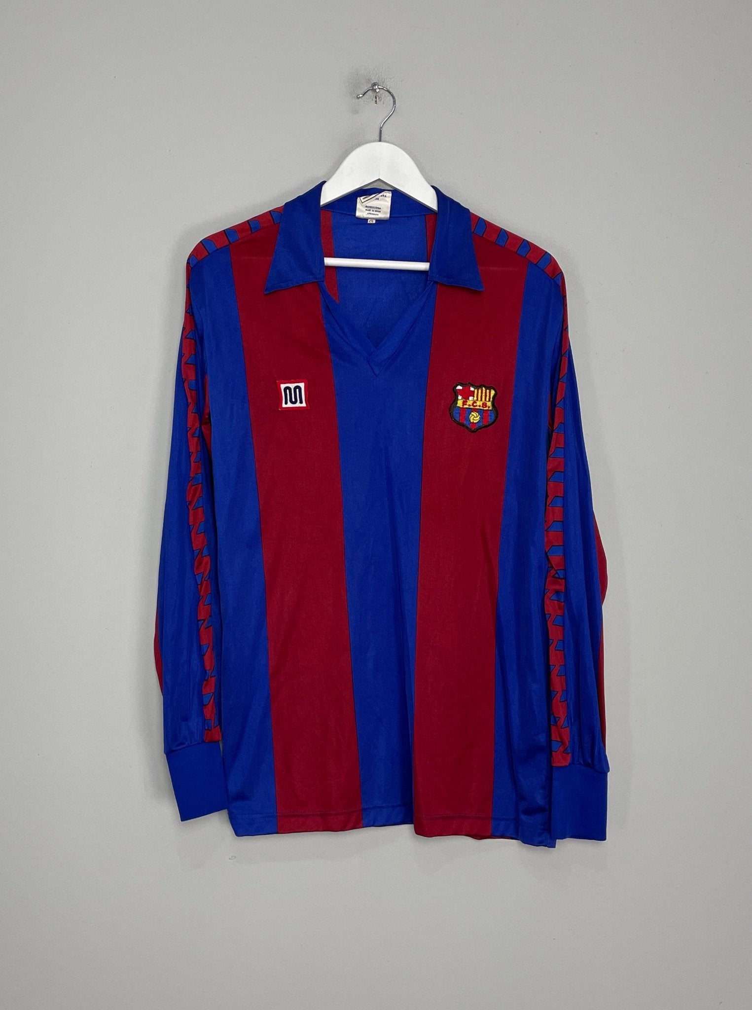 Shop 1982/89 BARCELONA L/S HOME SHIRT (L) MEYBA, classic football shirts, vintage football shirts & retro soccer jerseys at Cult Kits