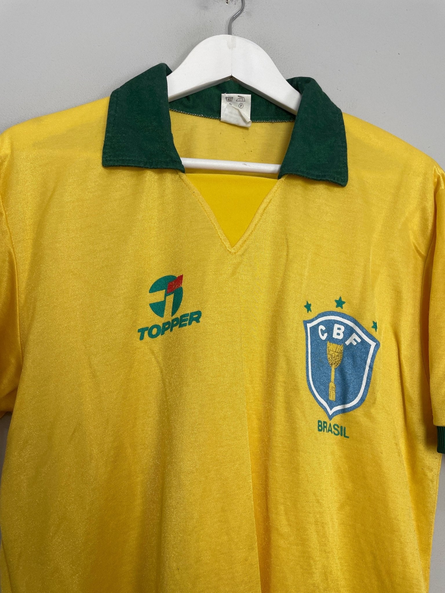 Shop 1985/88 BRAZIL HOME SHIRT (M) TOPPER, classic football shirts, vintage football shirts & retro soccer jerseys at Cult Kits
