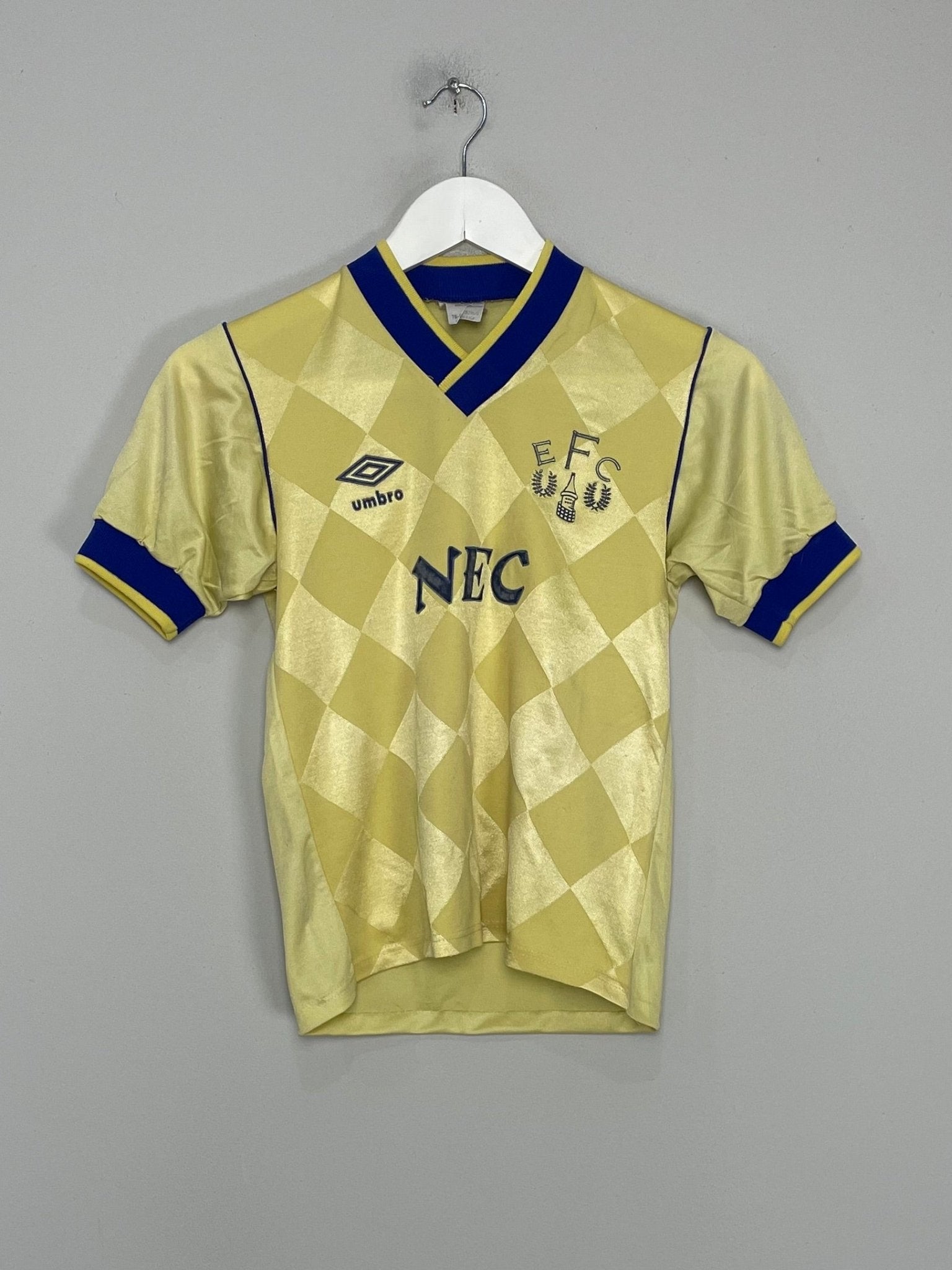 Shop 1986/88 EVERTON AWAY SHIRT (M.KIDS) UMBRO, classic football shirts, vintage football shirts & retro soccer jerseys at Cult Kits