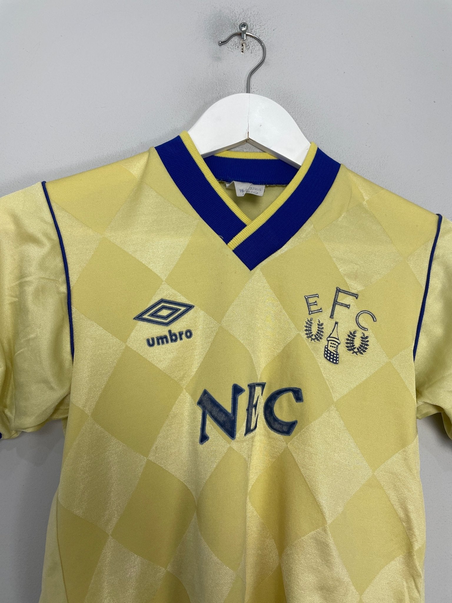 Shop 1986/88 EVERTON AWAY SHIRT (M.KIDS) UMBRO, classic football shirts, vintage football shirts & retro soccer jerseys at Cult Kits