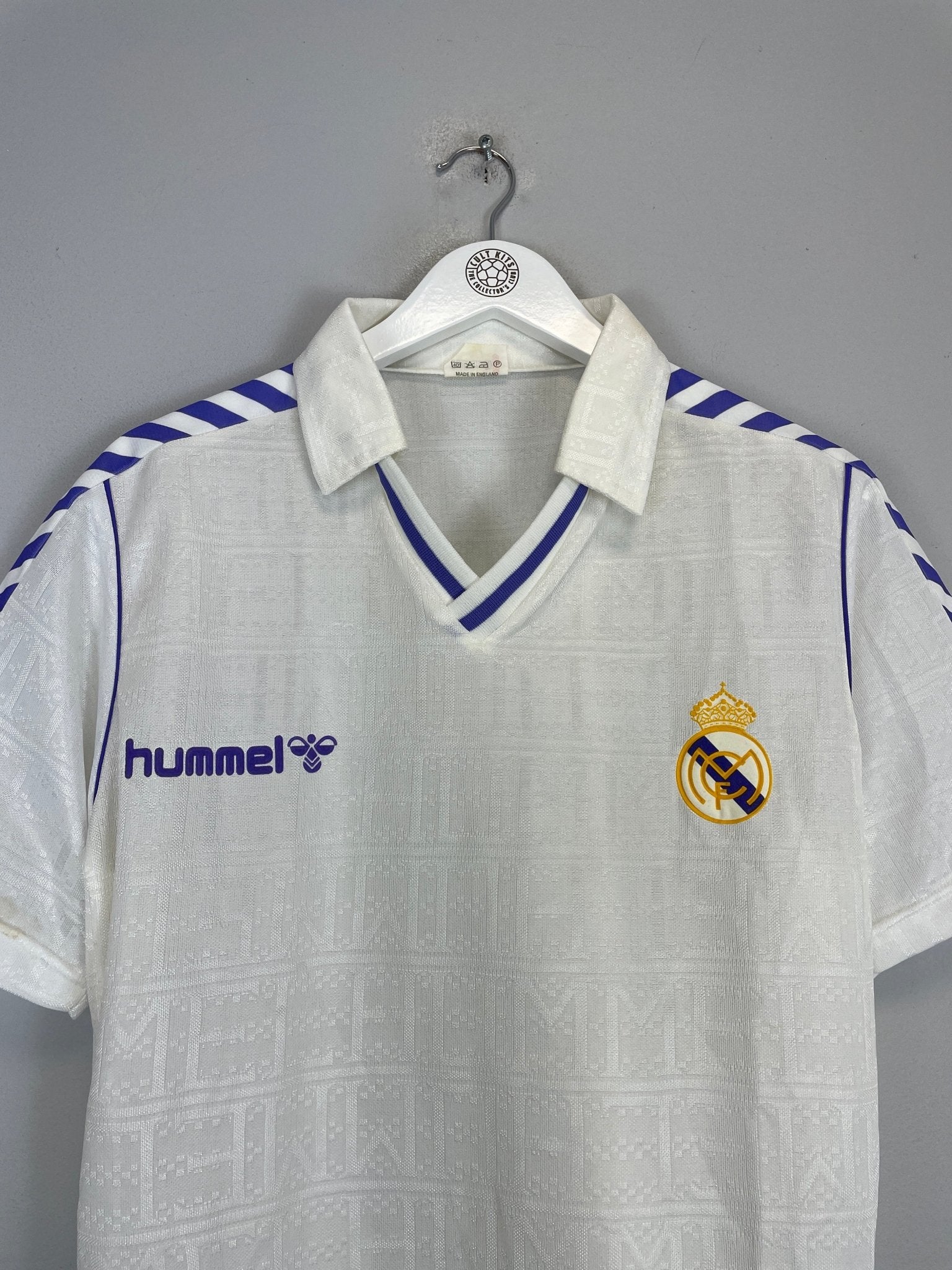 Shop 1986/88 REAL MADRID *MINT* HOME SHIRT (L) HUMMEL, classic football shirts, vintage football shirts & retro soccer jerseys at Cult Kits