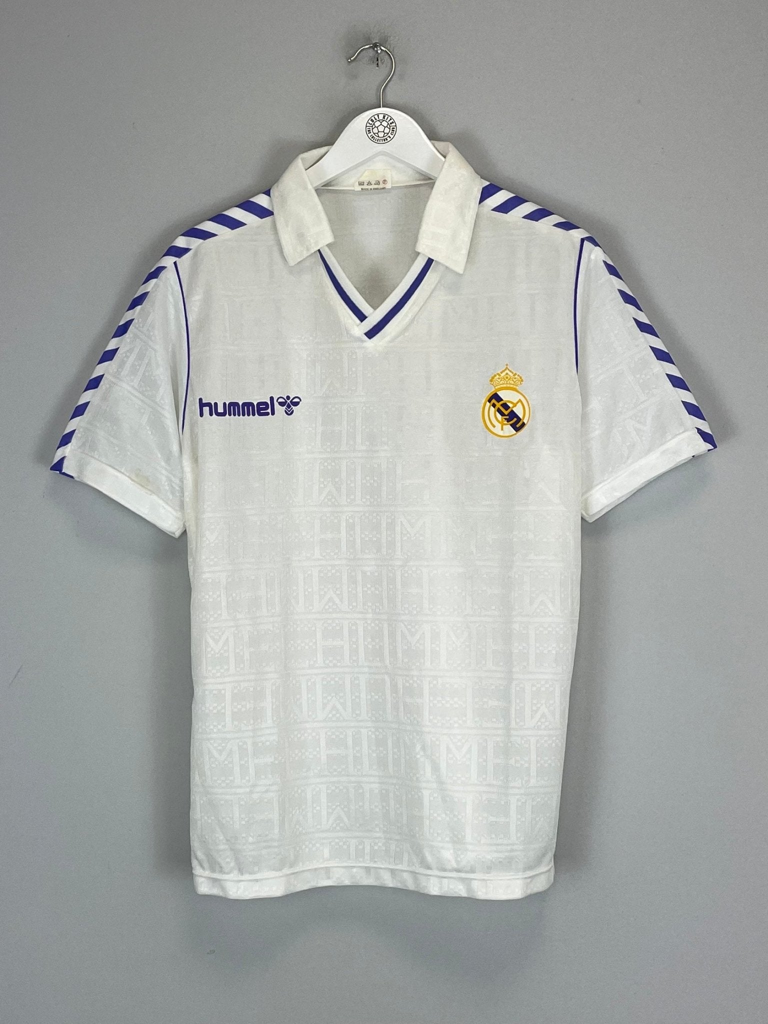 Shop 1986/88 REAL MADRID *MINT* HOME SHIRT (L) HUMMEL, classic football shirts, vintage football shirts & retro soccer jerseys at Cult Kits