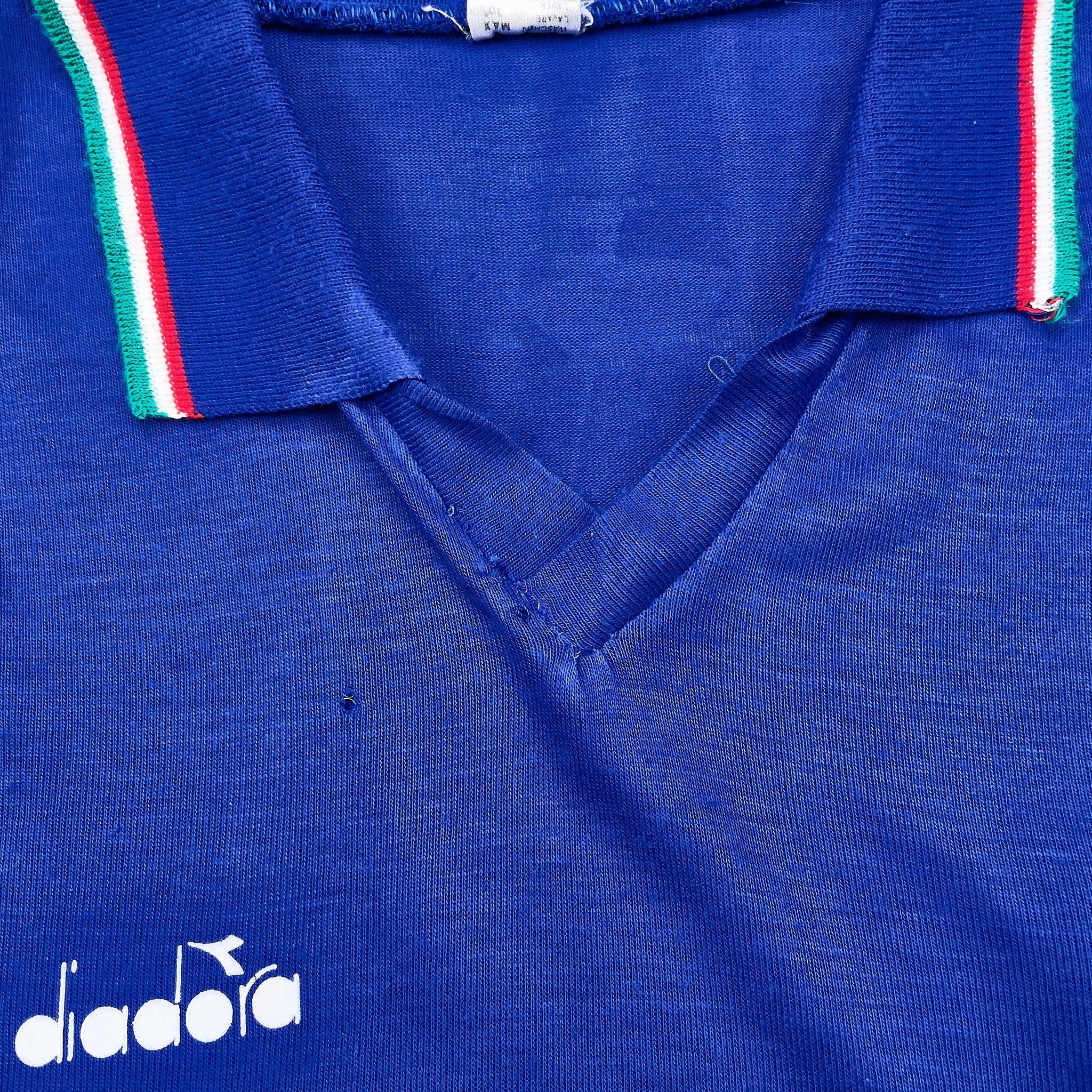 Buy 1986/91 Italy Home Shirt (L) Diadora ~ Free worldwide shipping available ~ Authentic Vintage Football Shirts from Cult Kits
