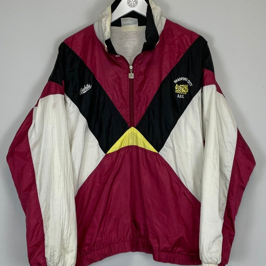 1988/91 BRADFORD CITY TRACK JACKET (L) BUKTA - Cult Kits - Large - Buy Vintage Football Shirts, Authentic Retro Football Shirts For Sale, Classic Football Shirts & Soccer Jersey