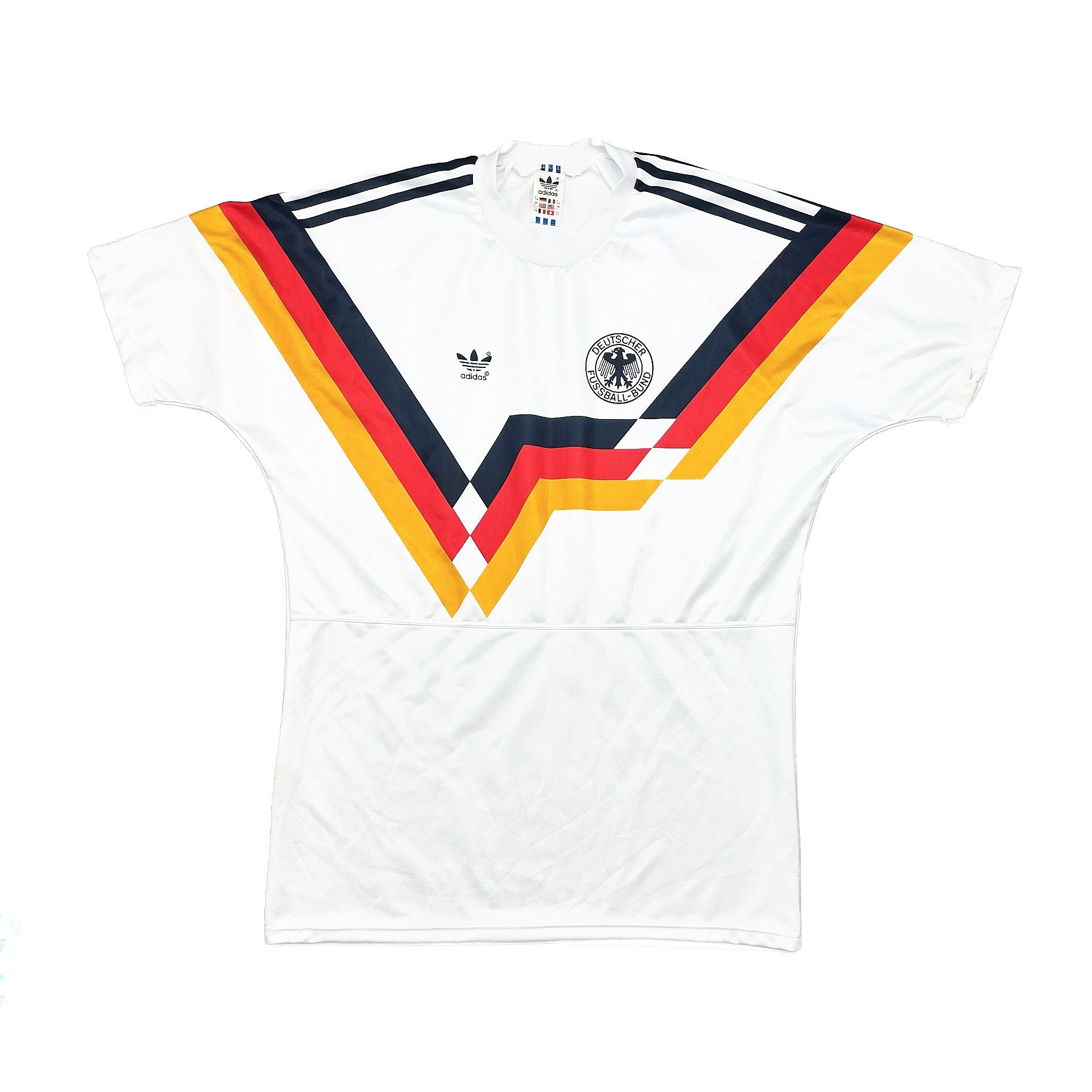 Buy 1988/91 Germany Home Shirt (L) Adidas ~ Free worldwide shipping ~ Authentic Vintage Football Shirts from Cult Kits