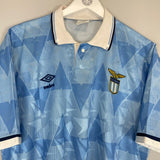 1989/91 LAZIO 3 HOME SHIRT (L) UMBRO - Cult Kits - Large - Buy Vintage Football Shirts, Authentic Retro Football Shirts For Sale, Classic Football Shirts & Soccer Jersey