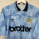 Shop 1989/91 MANCHESTER CITY HOME SHIRT (L) UMBRO, classic football shirts, vintage football shirts & retro soccer jerseys at Cult Kits