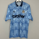 Shop 1989/91 MANCHESTER CITY HOME SHIRT (L) UMBRO, classic football shirts, vintage football shirts & retro soccer jerseys at Cult Kits