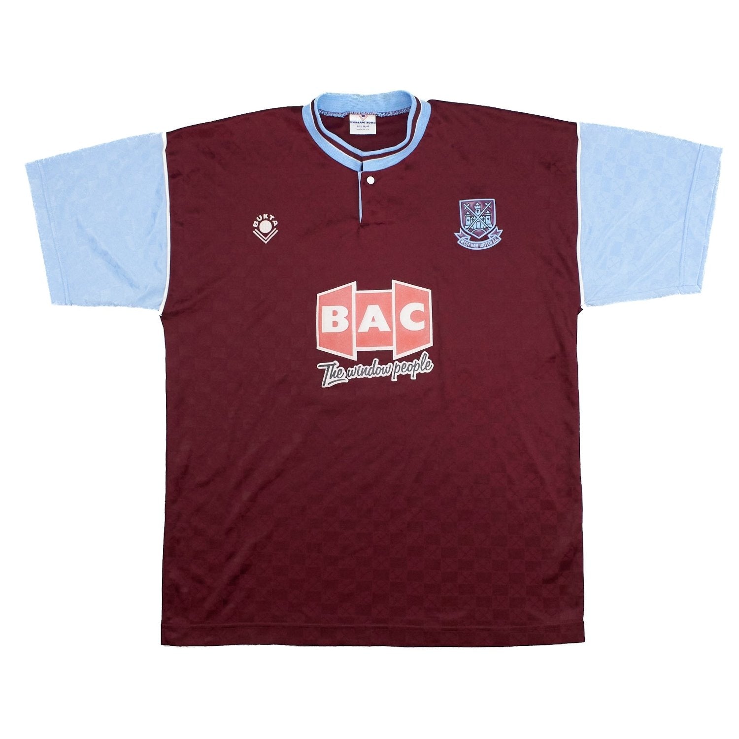 Buy 1989/91 West Ham United Home Shirt (M) Bukta ~ Free worldwide shipping ~ Authentic Vintage Football Shirts from Cult Kits