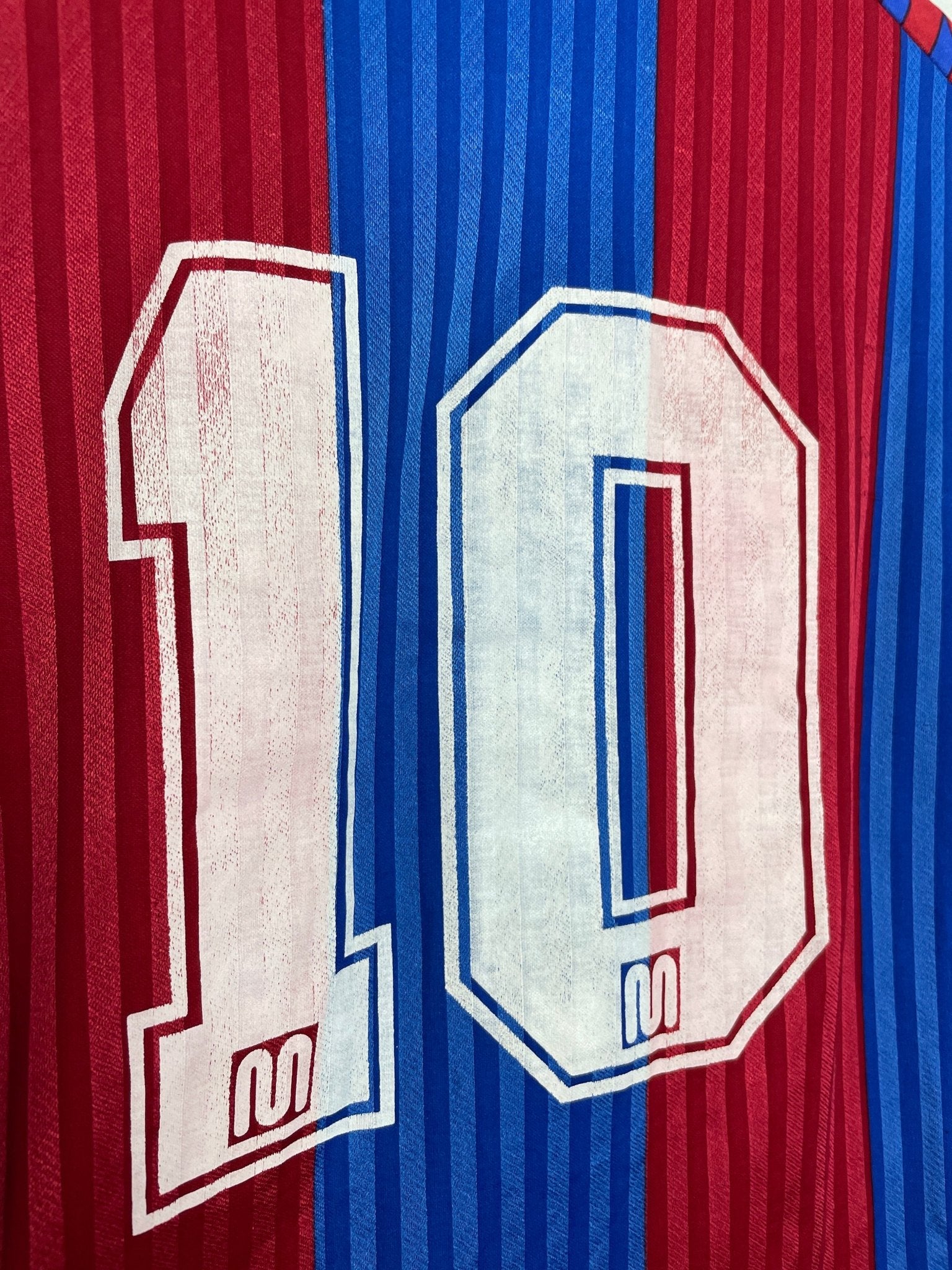 Shop 1989/92 BARCELONA #10 HOME SHIRT (XL) MEYBA, classic football shirts, vintage football shirts & retro soccer jerseys at Cult Kits