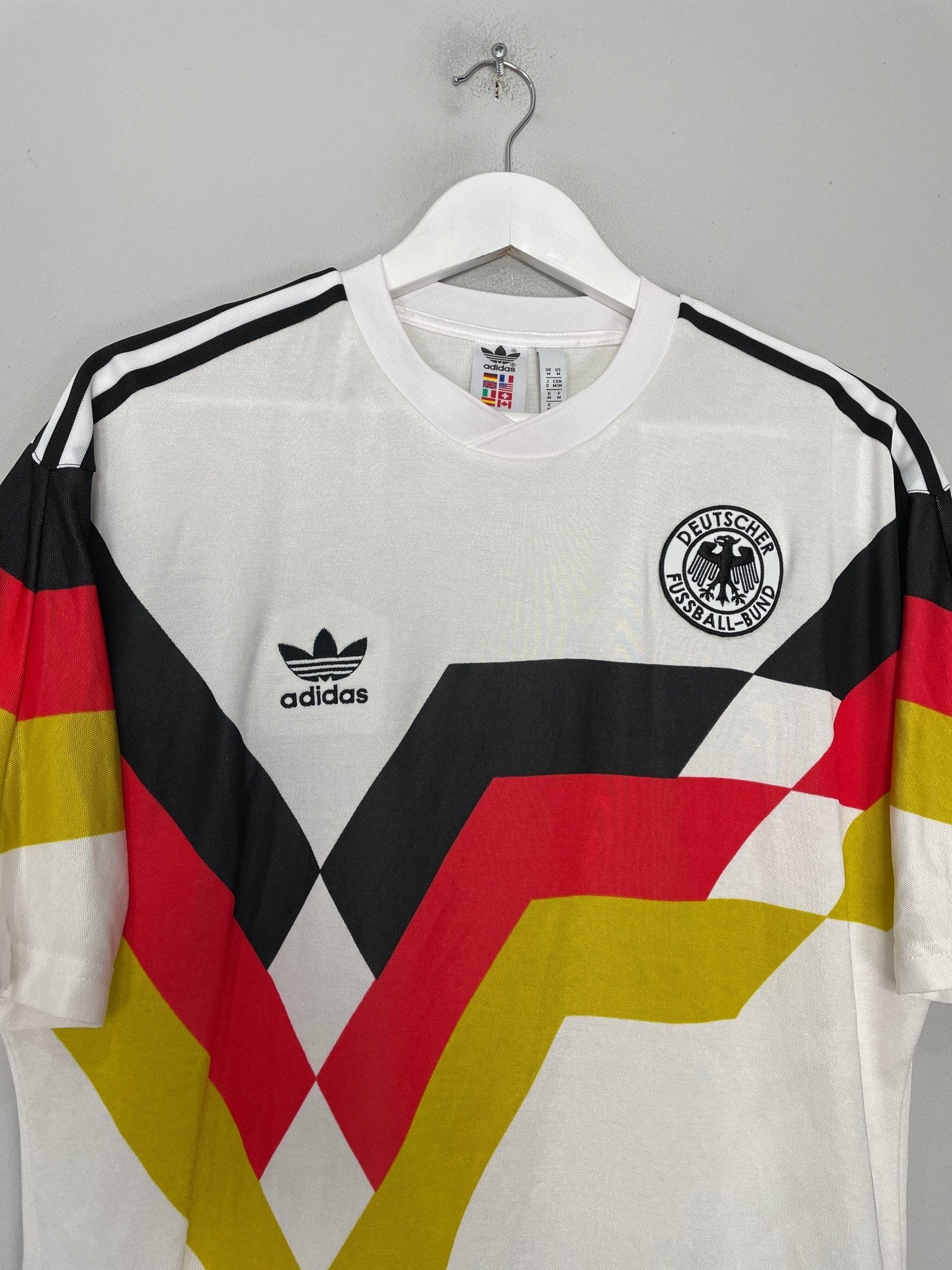 Shop 1990 GERMANY #10 *ADIDAS ORIGINALS* RE-ISSUE* HOME SHIRT (M) ADIDAS, classic football shirts, vintage football shirts & retro soccer jerseys at Cult Kits