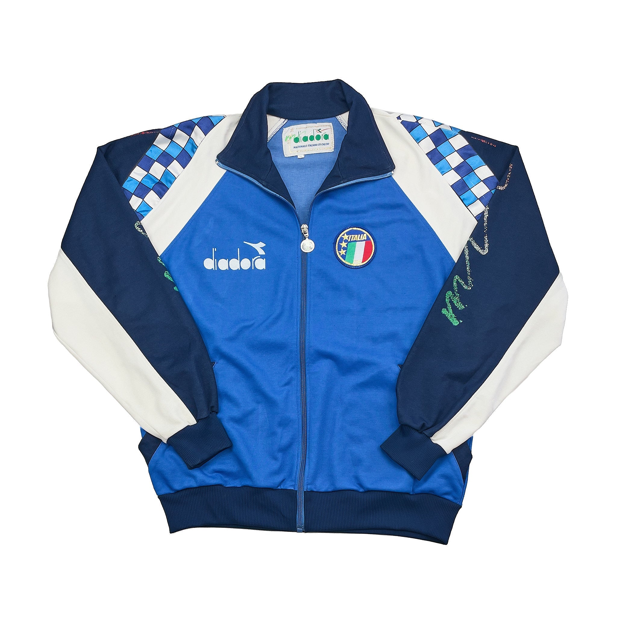 Buy 1990 Italy Track Jacket (L) Diadora ~ Free worldwide shipping ~ Authentic Vintage Football Shirts from Cult Kits