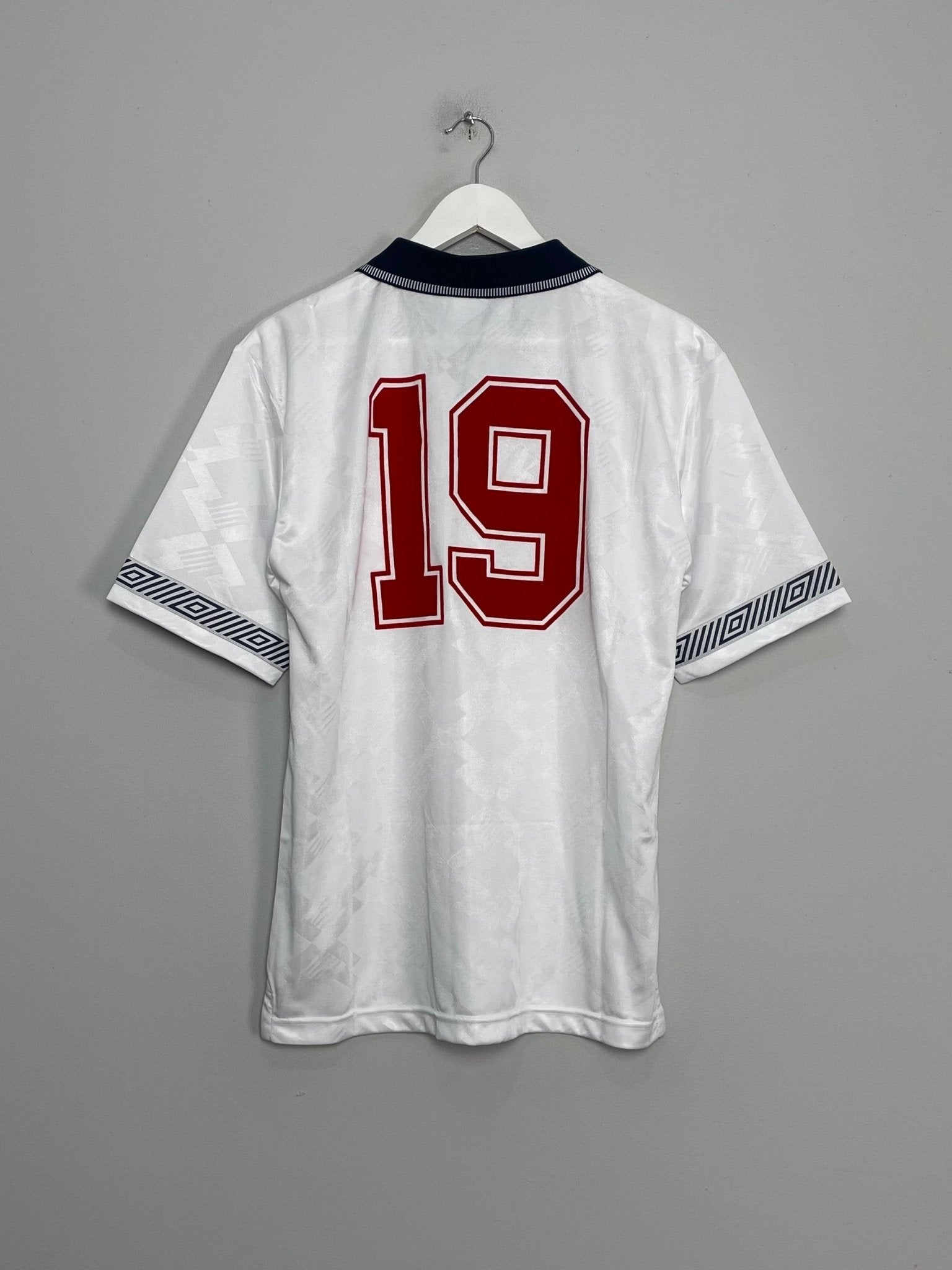 Shop 1990 UMBRO #19 ITALIA 90 *BNWT* RE-ISSUE TEMPLATE HOME SHIRT (M), classic football shirts, vintage football shirts & retro soccer jerseys at Cult Kits