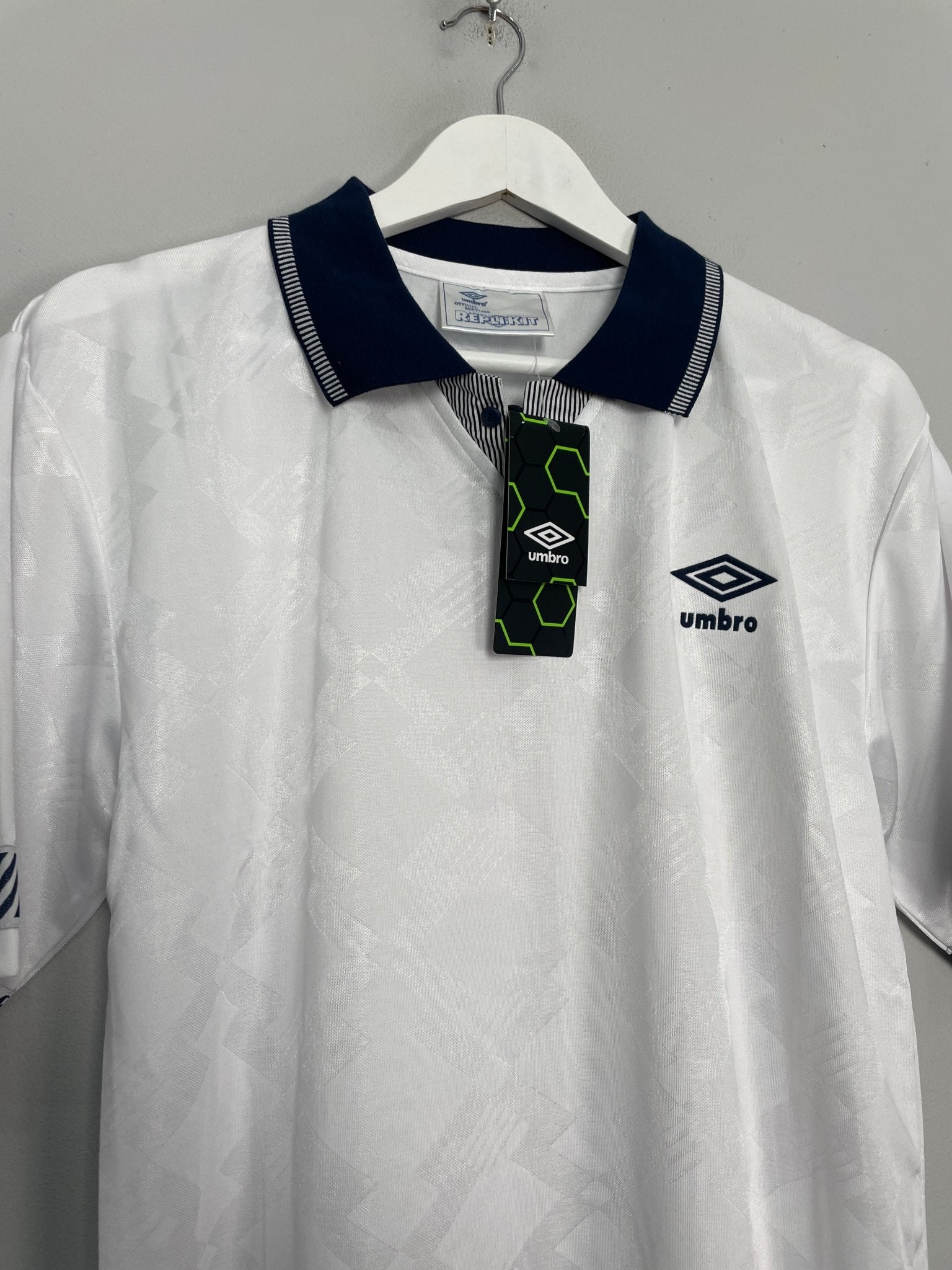 Shop 1990 UMBRO #19 ITALIA 90 *BNWT* RE-ISSUE TEMPLATE HOME SHIRT (M), classic football shirts, vintage football shirts & retro soccer jerseys at Cult Kits