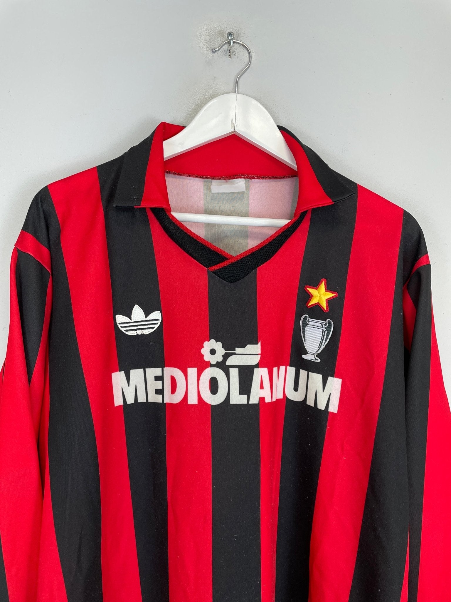 Shop 1990/91 AC MILAN L/S HOME SHIRT (L) ADIDAS, classic football shirts, vintage football shirts & retro soccer jerseys at Cult Kits