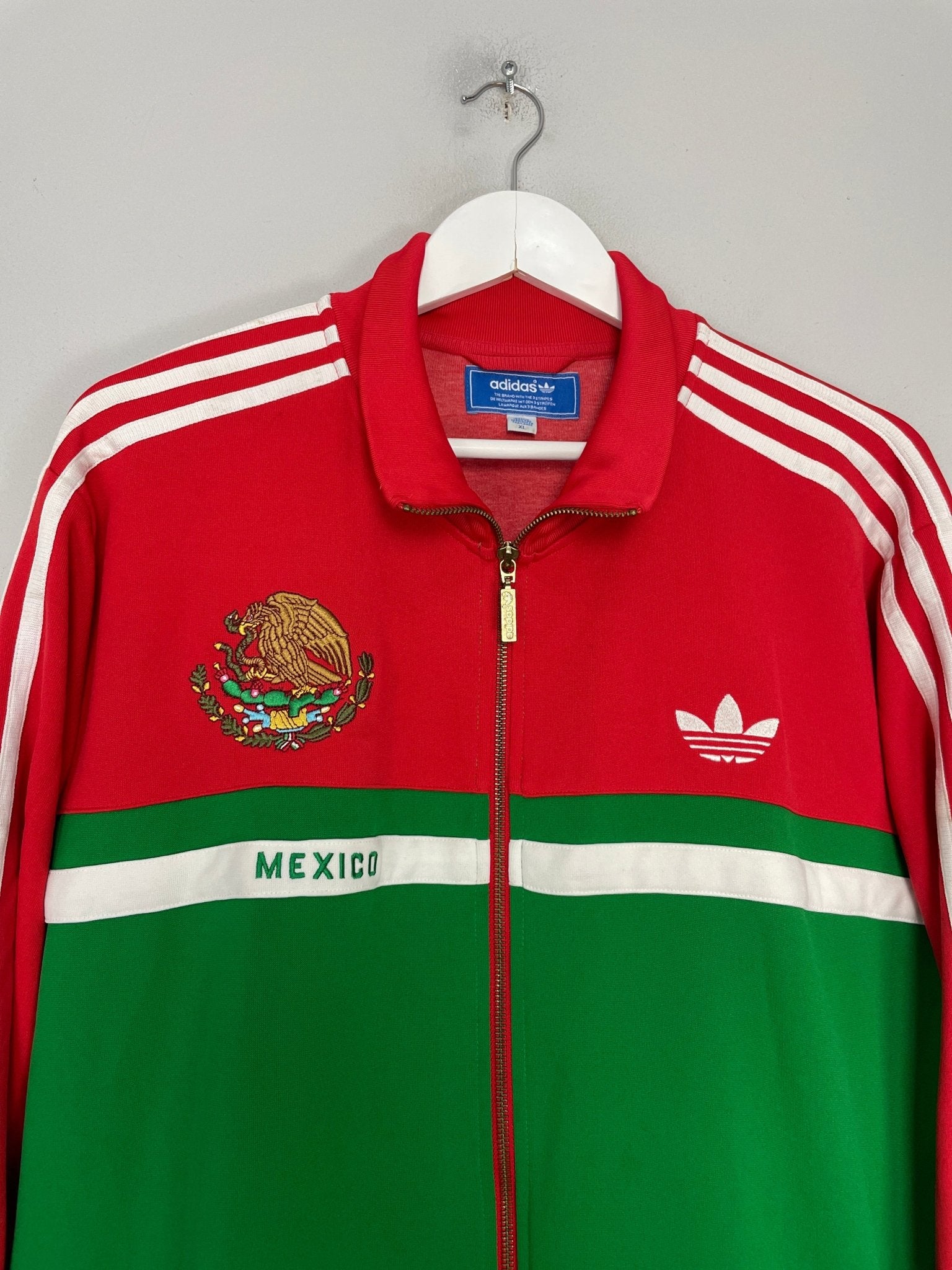 Shop 1990/91 MEXICO ADIDAS ORIGINALS TRACKSUIT TOP (XL), classic football shirts, vintage football shirts & retro soccer jerseys at Cult Kits