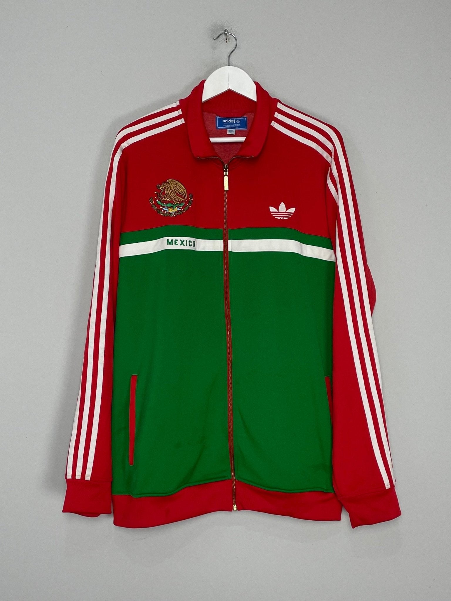 Shop 1990/91 MEXICO ADIDAS ORIGINALS TRACKSUIT TOP (XL), classic football shirts, vintage football shirts & retro soccer jerseys at Cult Kits