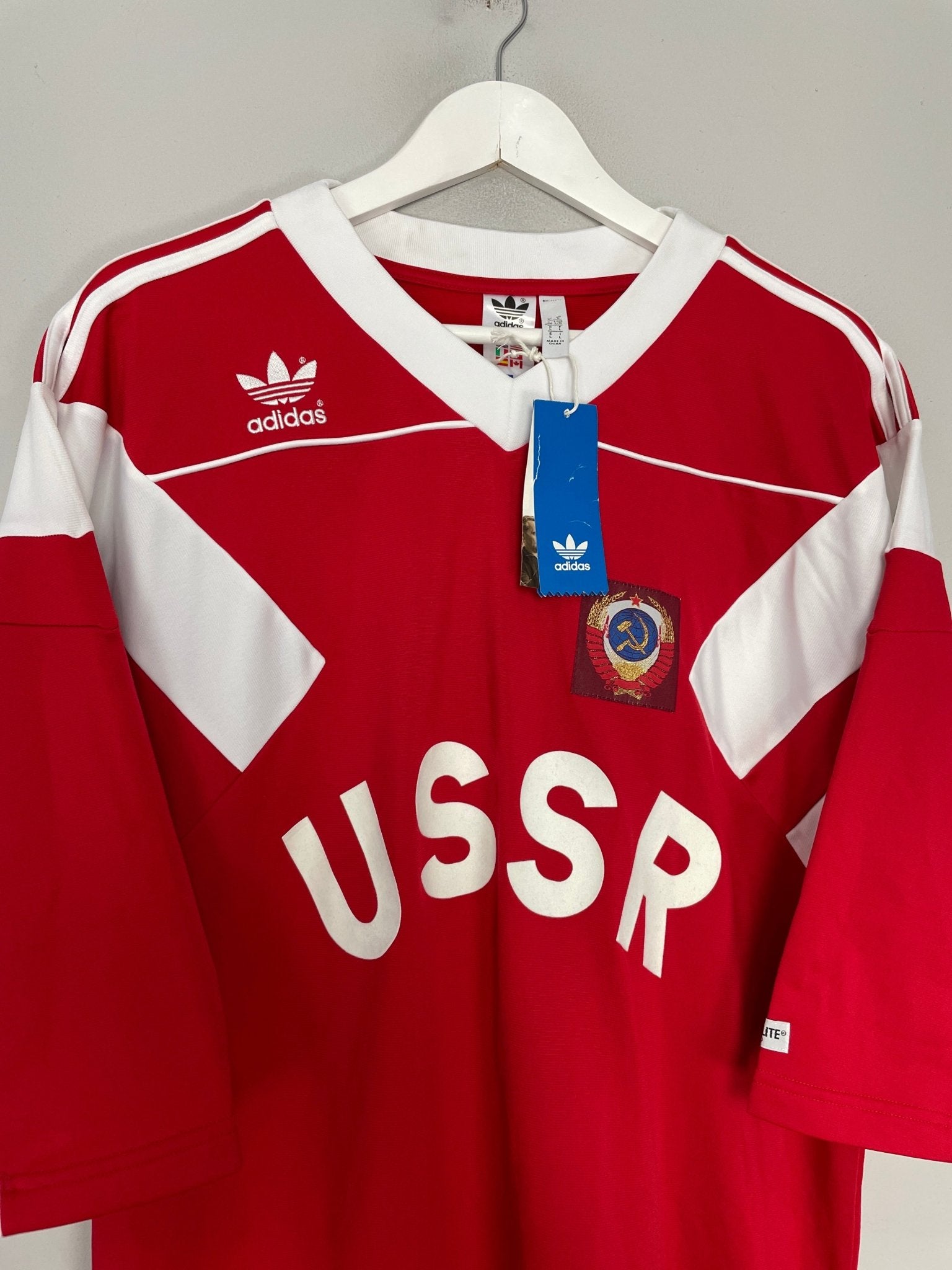 Shop 1990/91 SOVIET UNION *BNWT* ADIDAS ORIGINALS RE-ISSUE HOME SHIRT (L), classic football shirts, vintage football shirts & retro soccer jerseys at Cult Kits