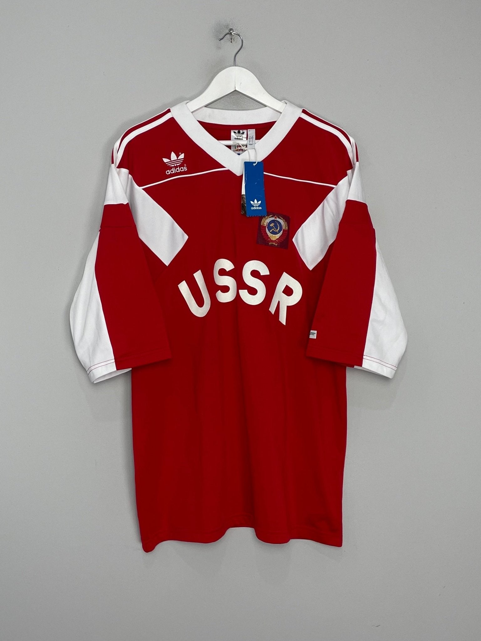 Shop 1990/91 SOVIET UNION *BNWT* ADIDAS ORIGINALS RE-ISSUE HOME SHIRT (L), classic football shirts, vintage football shirts & retro soccer jerseys at Cult Kits