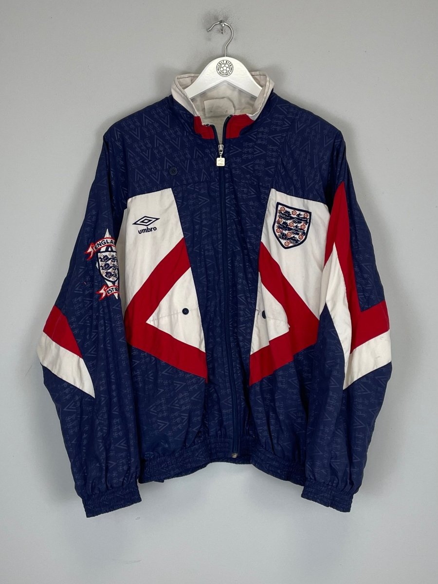 1990/92 ENGLAND TRACK JACKET (M) UMBRO - Cult Kits - Medium - Buy Vintage Football Shirts, Authentic Retro Football Shirts For Sale, Classic Football Shirts & Soccer Jersey