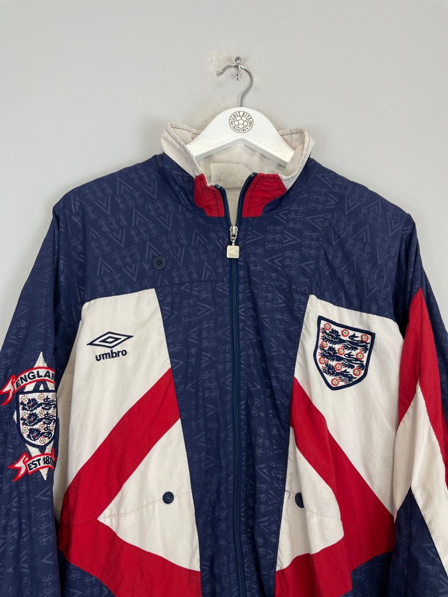 1990/92 ENGLAND TRACK JACKET (M) UMBRO - Cult Kits - Medium - Buy Vintage Football Shirts, Authentic Retro Football Shirts For Sale, Classic Football Shirts & Soccer Jersey