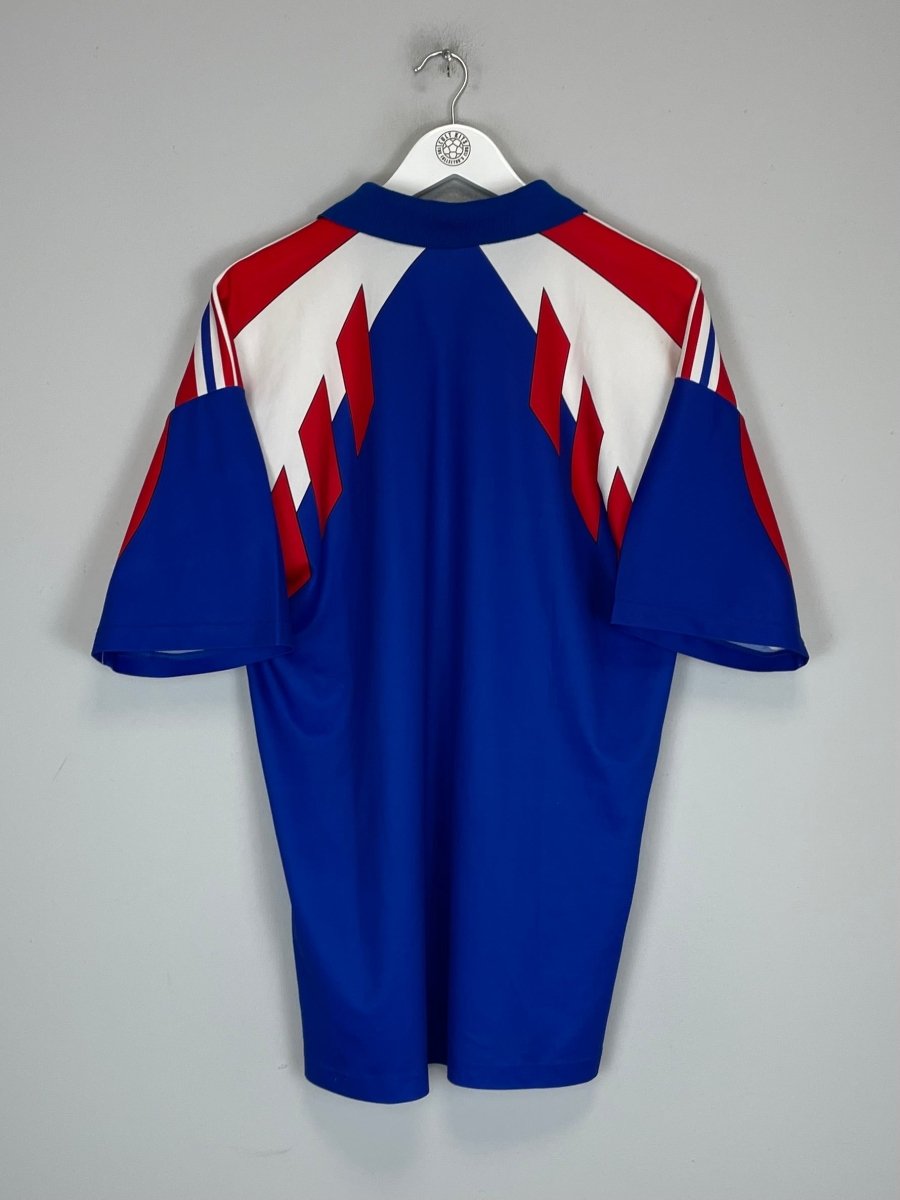 1990/92 FRANCE HOME SHIRT (L) ADIDAS - Cult Kits - Large - Buy Vintage Football Shirts, Authentic Retro Football Shirts For Sale, Classic Football Shirts & Soccer Jersey