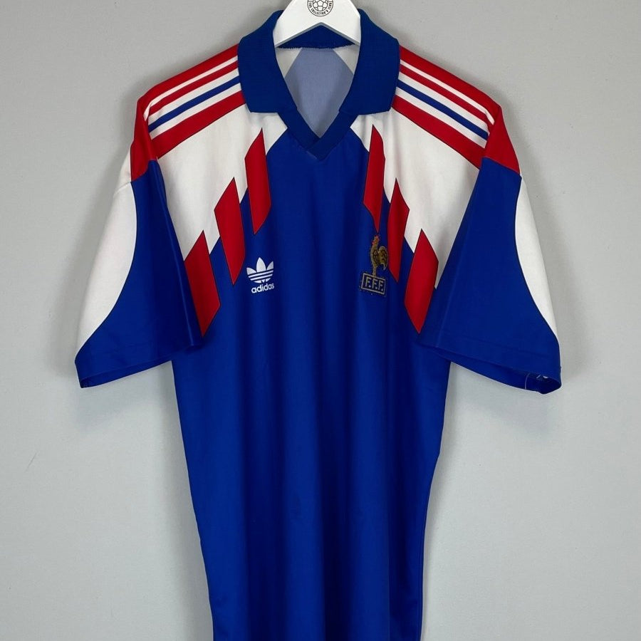 1990/92 FRANCE HOME SHIRT (L) ADIDAS - Cult Kits - Large - Buy Vintage Football Shirts, Authentic Retro Football Shirts For Sale, Classic Football Shirts & Soccer Jersey