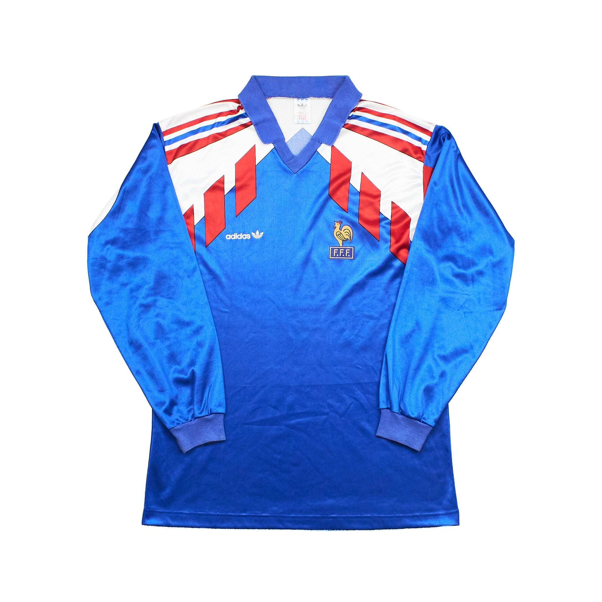 Buy 1990/92 France L/S Home Shirt (L) Adidas ~ Free worldwide shipping ~ Authentic Vintage Football Shirts from Cult Kits
