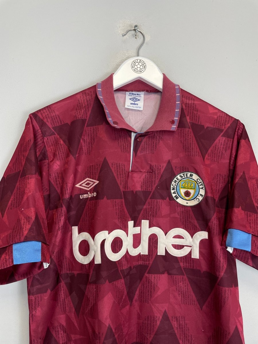 1990/92 MANCHESTER CITY AWAY SHIRT (M) UMBRO - Cult Kits - Medium - Buy Vintage Football Shirts, Authentic Retro Football Shirts For Sale, Classic Football Shirts & Soccer Jersey