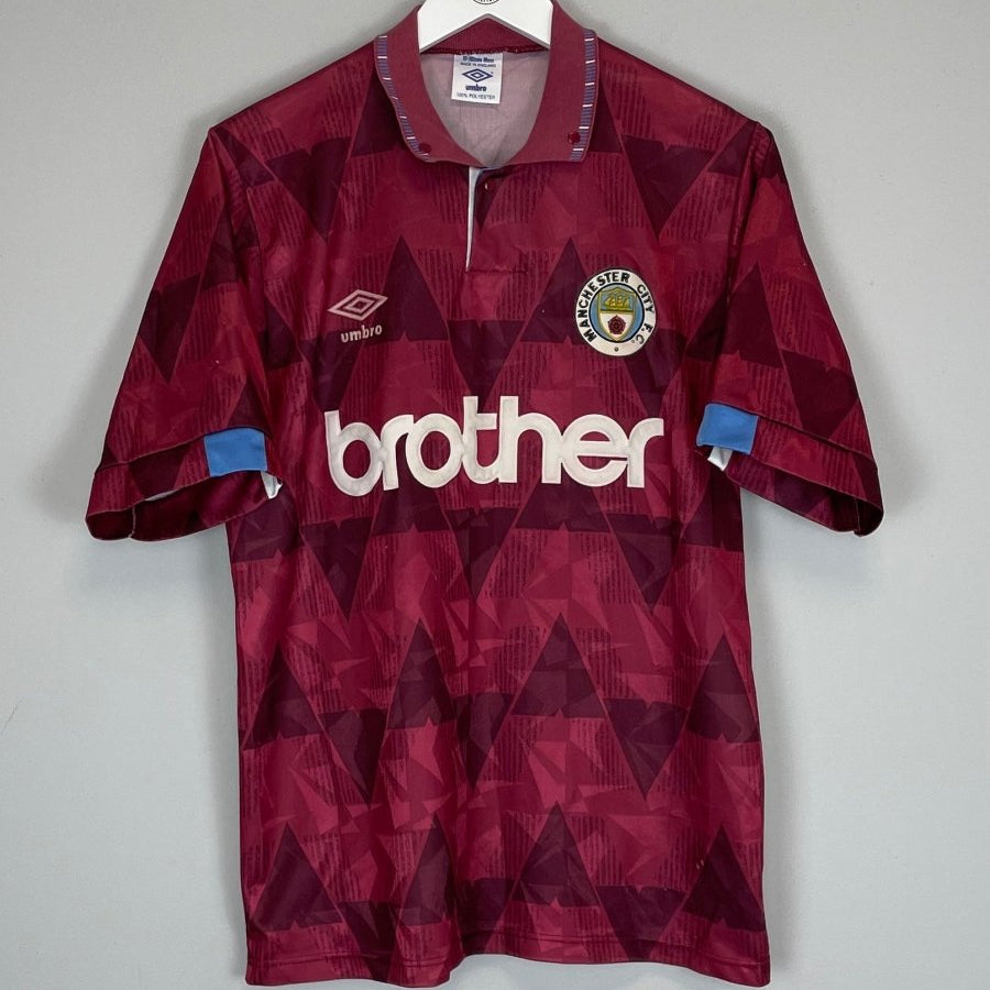 1990/92 MANCHESTER CITY AWAY SHIRT (M) UMBRO - Cult Kits - Medium - Buy Vintage Football Shirts, Authentic Retro Football Shirts For Sale, Classic Football Shirts & Soccer Jersey