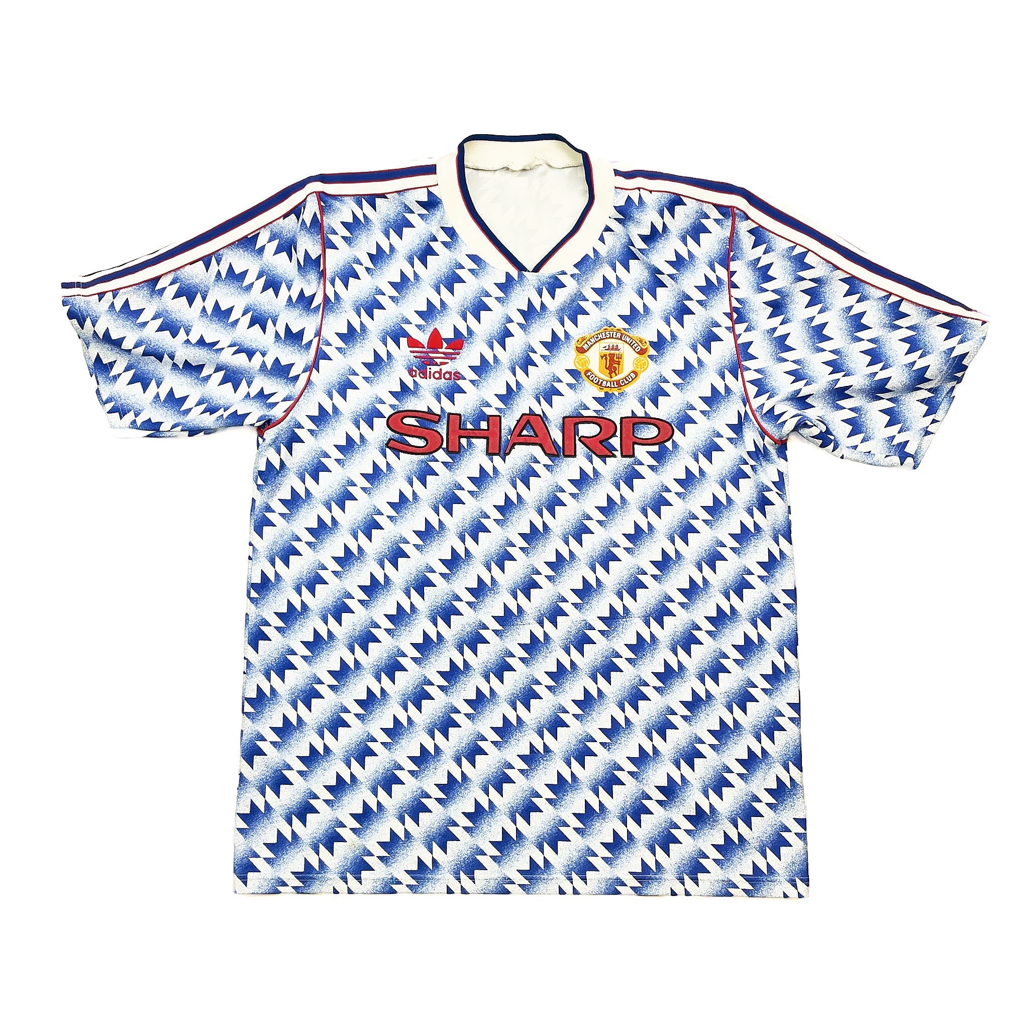 Buy 1990/92 Manchester United Away Shirt (M) Adidas ~ Free worldwide shipping ~ Authentic Vintage Football Shirts from Cult Kits